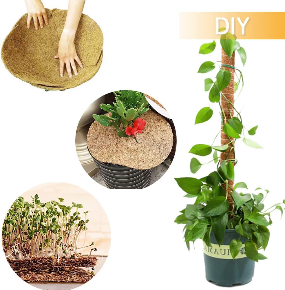 Coco Liner Roll, Large 12x120 inch Natural Coconut Liners for Planter Flower Basket, Natural Coconut Fiber mat, Garden Decoration, Animal pet pad, Reptile