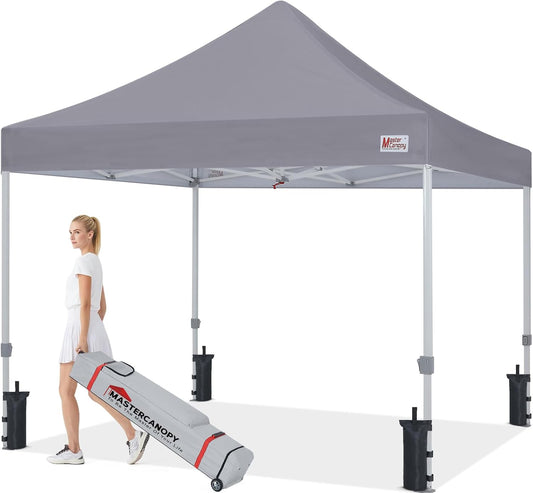 MASTERCANOPY Pop Up Canopy Tent Commercial Grade 10x10 Instant Shelter (Grey)