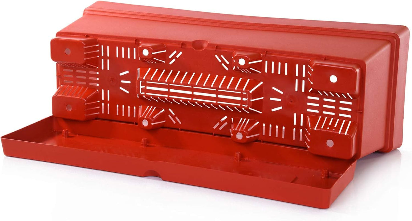 Mintra Window Box Planter, Window Planter Box for Indoor Outdoor Use, Rectangular Pots with Saucers & Drainage Holes, Decorative Plant Pots for Window Sill, Shelf, Desktop, 19" Wx6.75 H, Red