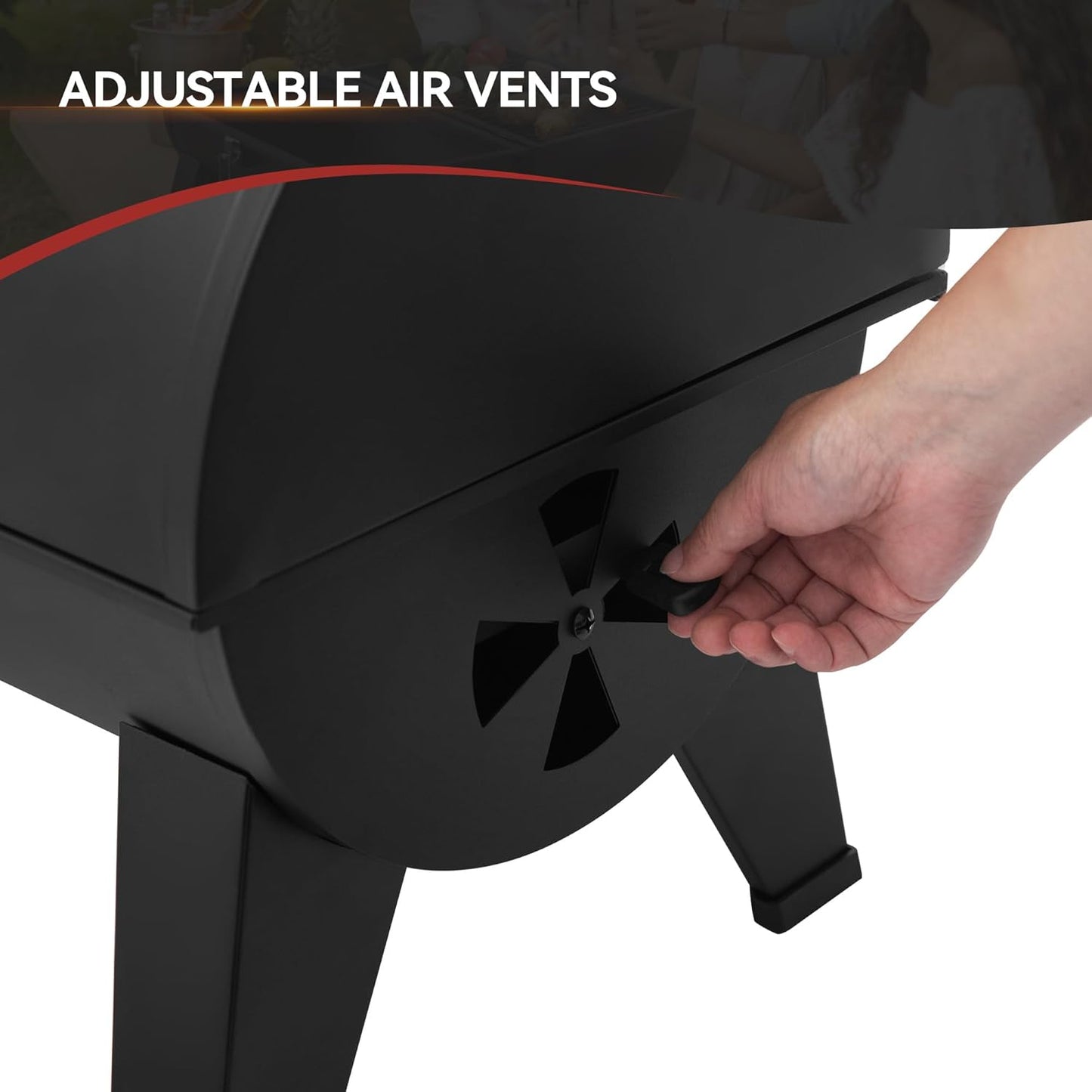 Royal Gourmet CC1619 Portable Tabletop Charcoal Grill, Convertible Lid-to-Grill Zone, Outdoor Compact Barrel BBQ Grill with 217 Sq. In. Grilling Space for Backyard, Patio and Parties, Black