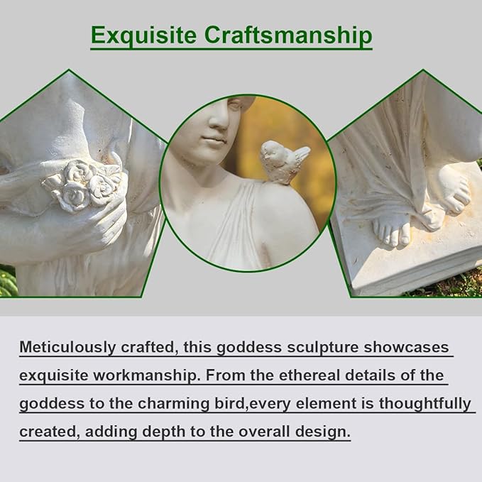 Outdoor Statue, Nymph Sculpture Goddess of Greek Mythology Roman Style for Garden Patio Yard Lawn Porch Decor (Nymph)