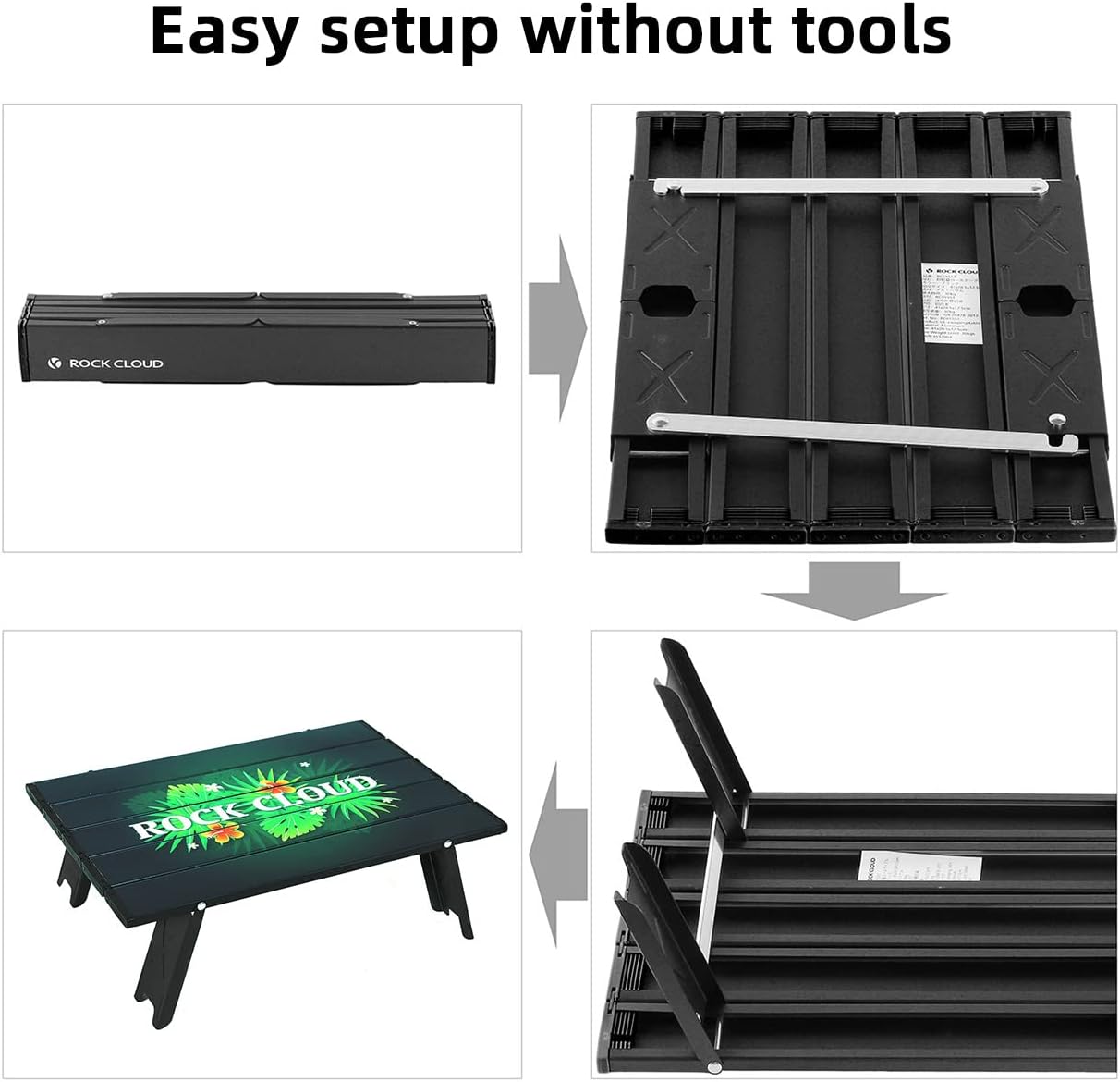 ROCK CLOUD Portable Beach Table Aluminum Ultralight Folding Camping Table, Limited Edition Tabletop