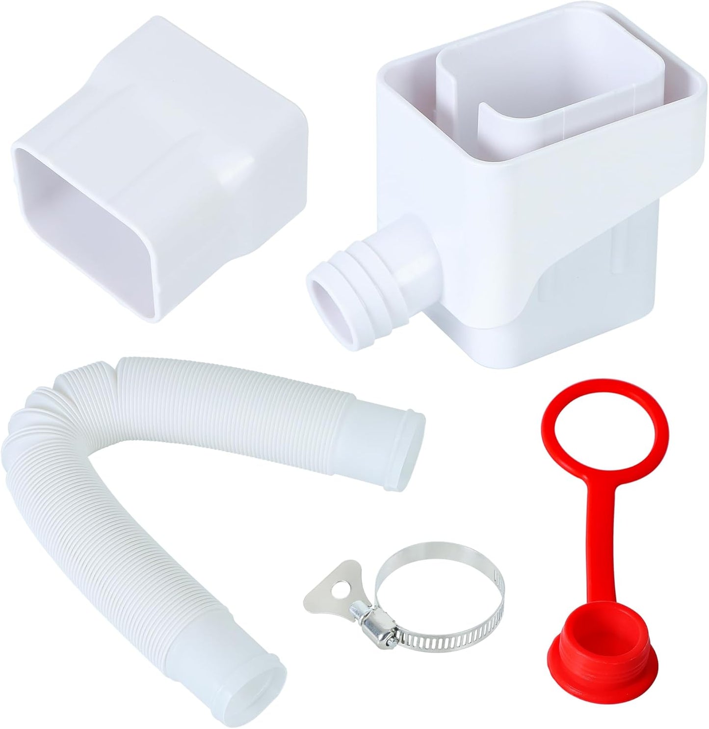 Rainwater Collection System Downspout Diverter for Collecting Rainwater Rain Barrel Diverter Kit Transfer Gutter Downspout(White)