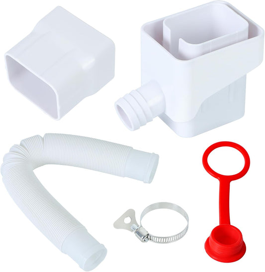 Rainwater Collection System Downspout Diverter for Collecting Rainwater Rain Barrel Diverter Kit Transfer Gutter Downspout(White)
