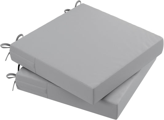 AAAAAcessories Outdoor Seat Cushions for Chairs, Waterproof, Fade-Resistant Patio Furniture Replacement Cushions, 18" x 18" x 2", Set of 2, Gray