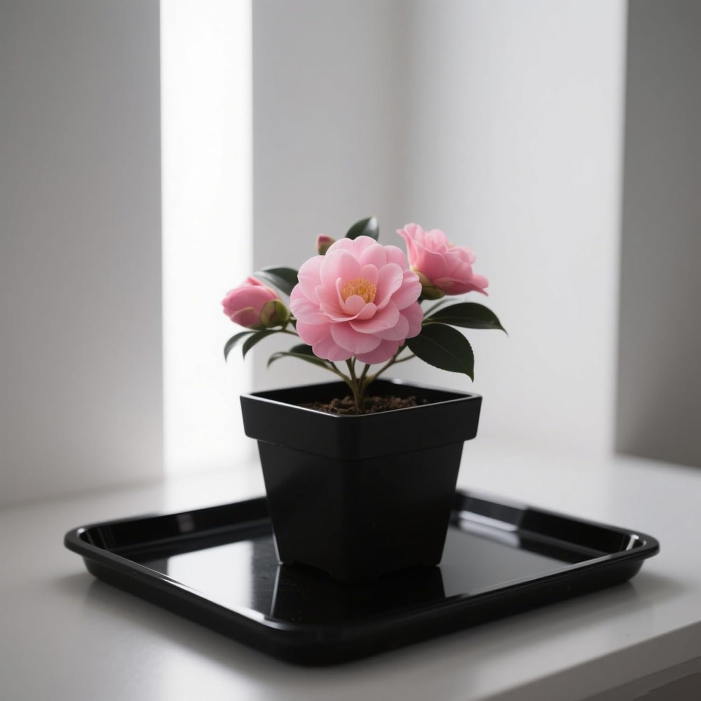 JOIKIT 15 PCS 11.4 x 11.4 x 1.5 Inch Square Plant Saucer, Plastic Plant Saucer Drip Tray, Square Flower Pot Tray for Indoors and Outdoor Plant Pots, Black