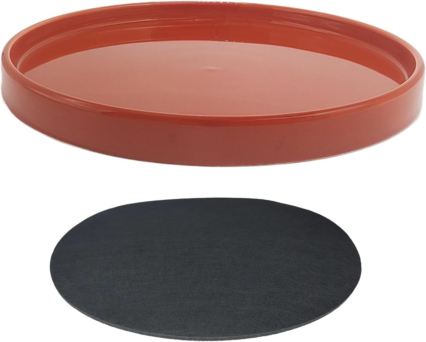 Ceramic Plant Saucer Pot Tray 10.7 Inch, Planter Saucers 6 7 8 9 10 11 12 15 Inch, Durable Sturdy Flower Drainage drip Water Tray for Glazed Pots Base (10.7Inch- Red Terracotta)