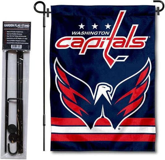 WinCraft Washington Capitals Garden Flag with Pole Stand Holder