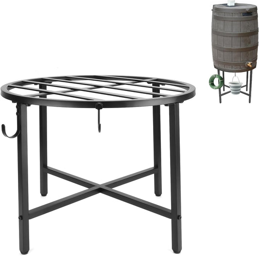 Z8 Rain Barrel Stand with Bucket & Hose Hooks Heavy Duty Water Collection Base Suitable for 45/50/55 Gallon Outdoor Rain Barrel