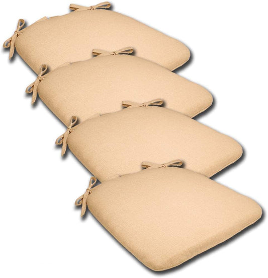 Comfort Classics Set of 4 19W x 17Dx 2H Spun Polyester Outdoor SEAT Cushion in Husk Texture Birch Inc.