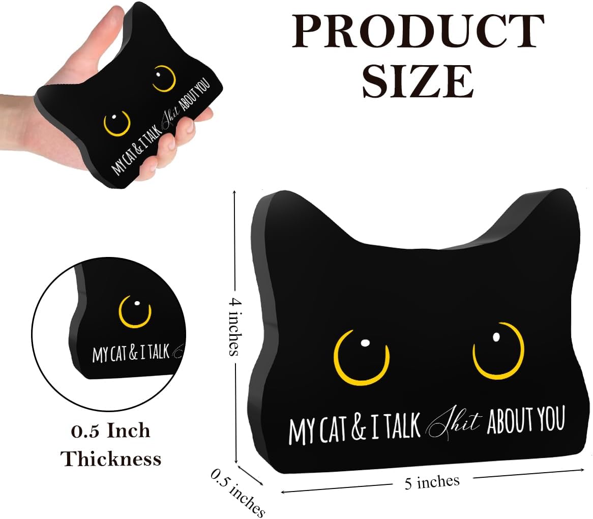 Bathroom Acrylic Decor Sign Black Cat Decor Cat Decor for Home Bathroom Cat Lover Gifts For Women Men