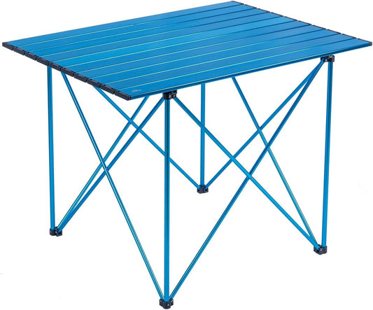 iClimb Ultralight Compact Camping Folding Table with Carry Bag (Reinforced Blue - XL)