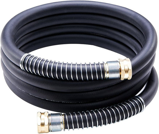 Leader Garden Hose 10ft x 5/8", Heavy Duty Short Water Hose, Female to Female Fittings, Five Layered Braiding for Durability, 1000PSI Burst, 200PSI Working (Black)