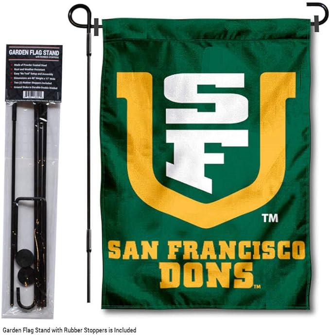 College Flags & Banners Co. San Francisco Dons Garden Flag with Stand Holder