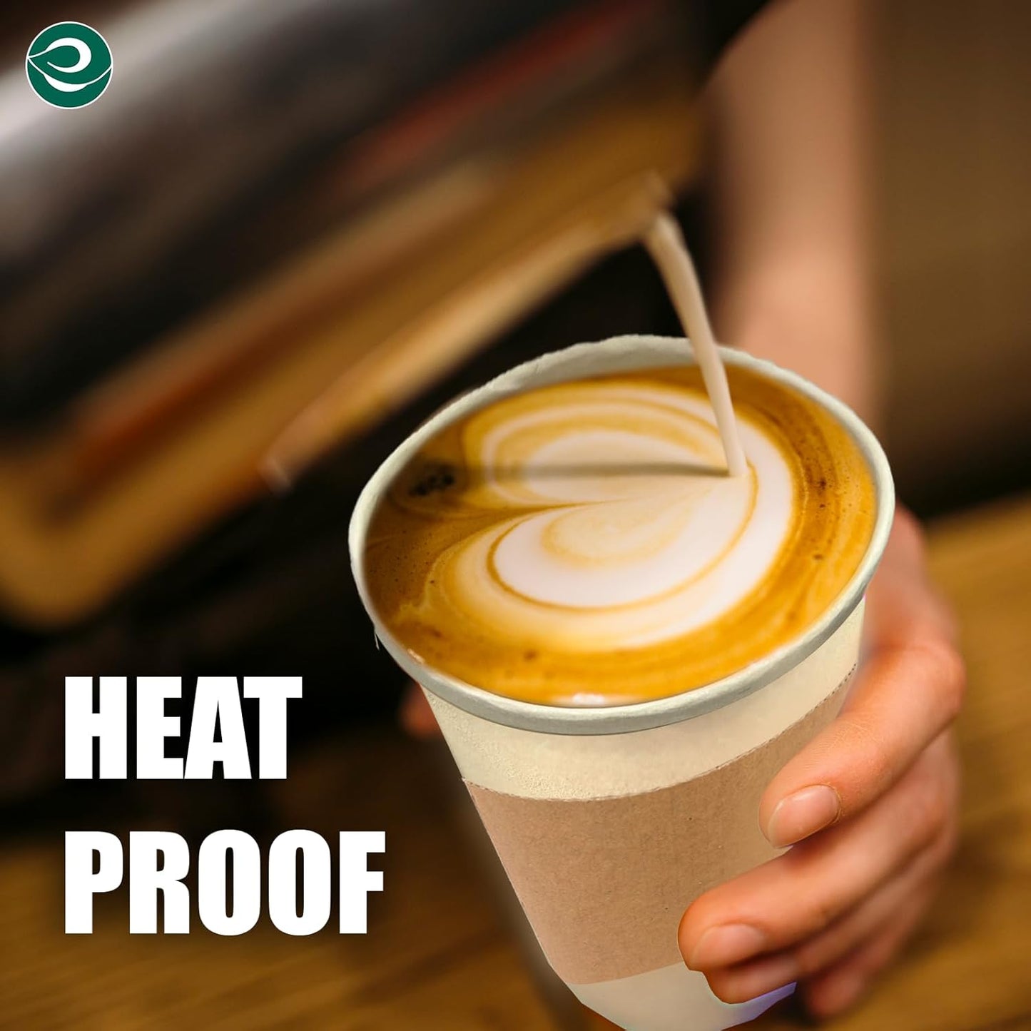 ECO SOUL 100% Compostable Coffee Cups With Lids & Sleeves - 16Oz (100 Counts) To Go Coffee Disposable Bagasse Cups |Sturdy & Eco-Friendly Cups for Cafes, Party, Office