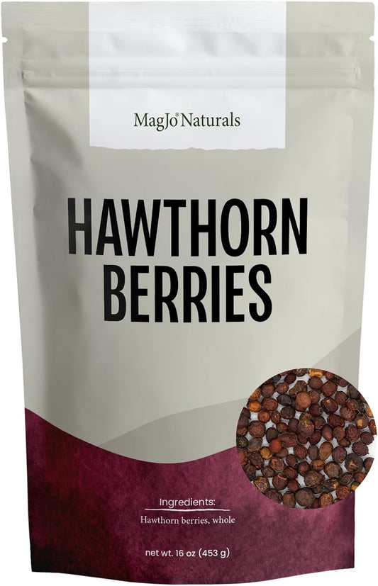MagJo Naturals Hawthorn Berries, Whole Dried, 16 oz (1 lb)