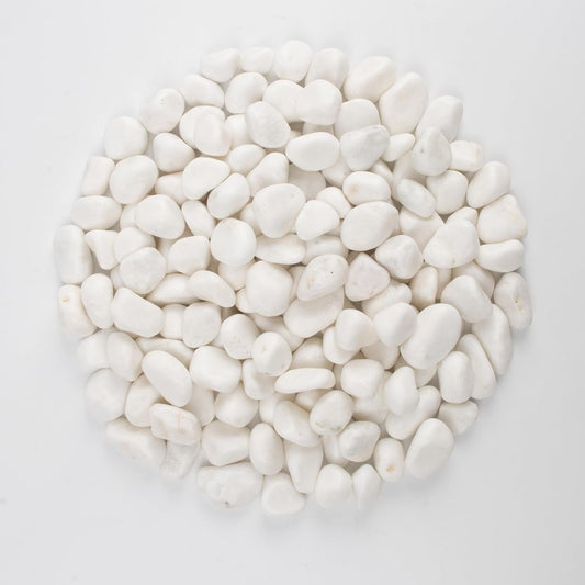40 lbs White Polished Landscape Stones, 0.5-1 Inch Decorative Rocks for Gardens, Pathways, Pots, Vase Fillers, Aquarium Decoration, Glass Containers, and Yard Borde (Pure White, Weight: 40 LB)