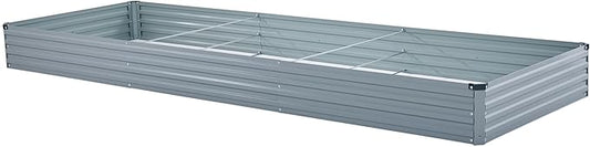 12x4x1ft Galvanized Raised Garden Bed,Outdoor Planter Box Metal Patio Kit Planting Bed for Vegetables Flowers Herb,Grey