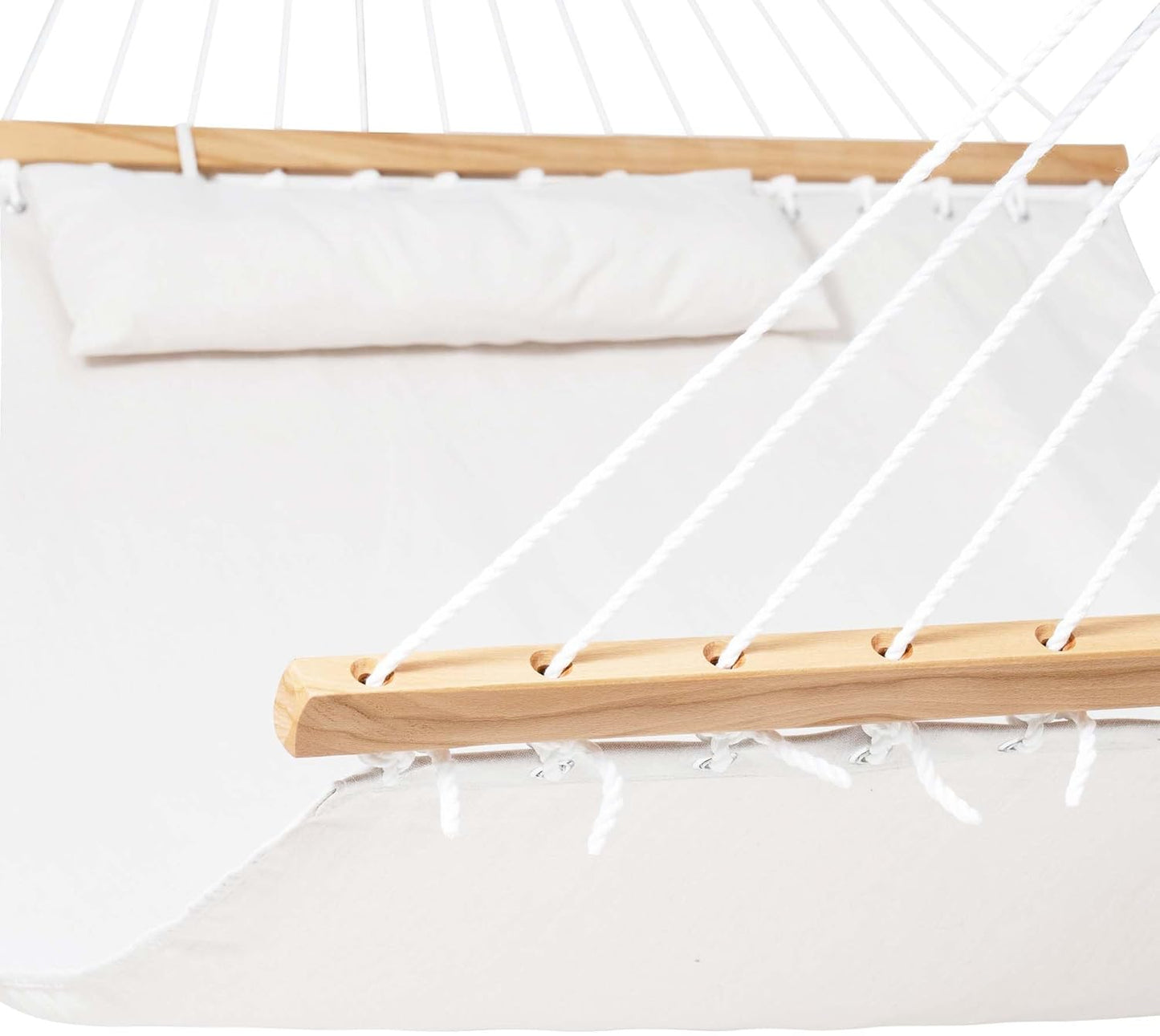 Lazy Daze 12 FT Sunbrella Fabric Hammock not Fading with Spreader Bars and Free Pillow Fits for Two Persons, All Weather and Fade Resistant for Patio Yard, 450 lbs Weight Capacity,Cast Pumice