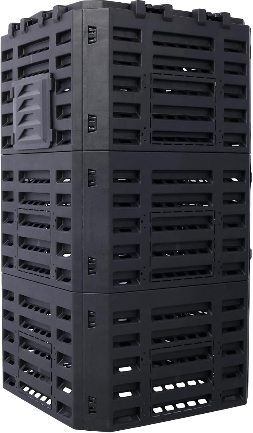 90 Gallon Garden Composter Bin - Premium Recycled Plastic, Large 340 Liter Capacity, Easy Assembly, Lightweight, Aerating Outdoor Compost Box for Fertile Soil