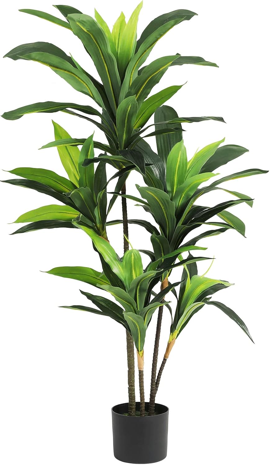 VIAGDO Dracaena Silk Plant Artificial 4ft Faux House Plants Evergreen Dracaena Marginata Fake Yucca Palm Trees in Pot Realistic Dragon Tree for Living Room Home Office Decor Indoor Outdoor