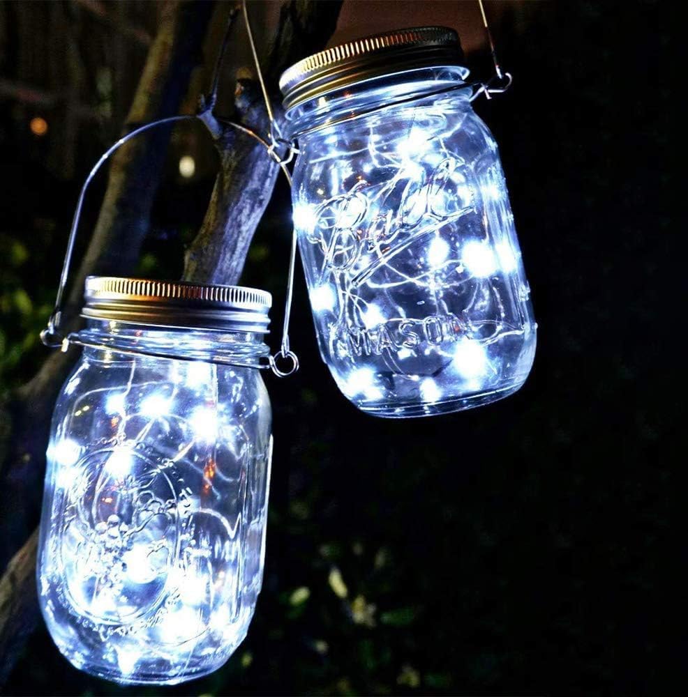 Homemory 4 Pack 20 Ft 60 LED Fairy Lights Battery Operated String Lights with Remote Waterproof 8 Modes Firefly Twinkle Christmas Lights for Party Bedroom Wedding Decorations(Cool White)