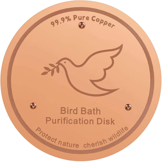 1Pack Bird Bath Copper Purification Disk | 0.6mm Reinforced 99.9% Pure Copper | Universal Fit for Outdoor Birdbaths(Birdbath Copper 1 Pack)
