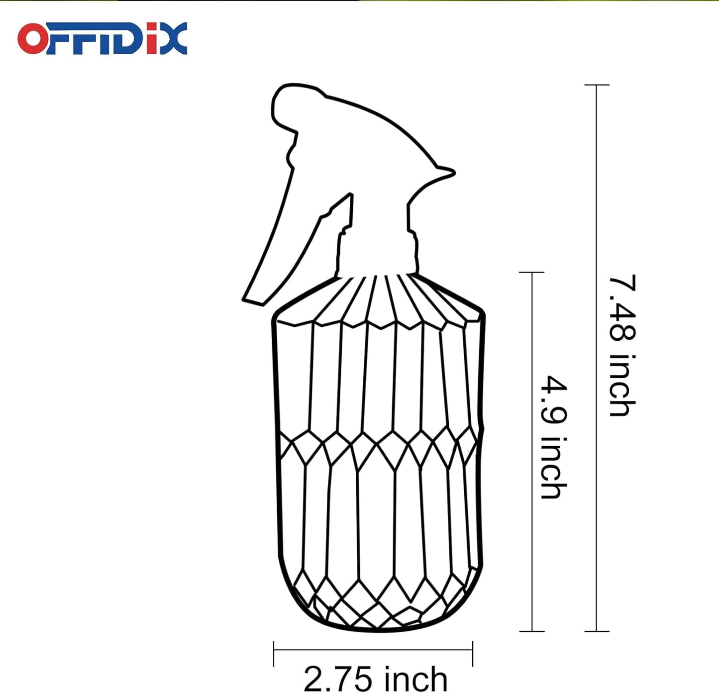 OFFIDIX Glass Spray Bottle, Fine Mist Plant Mister, Handheld Pressure Watering Can,Adjustable Nozzle Glass Spray Bottle,0.43L/15.17oz Handheld Spray Bottles for Garden Plants Cleaning Solutions（Gray）