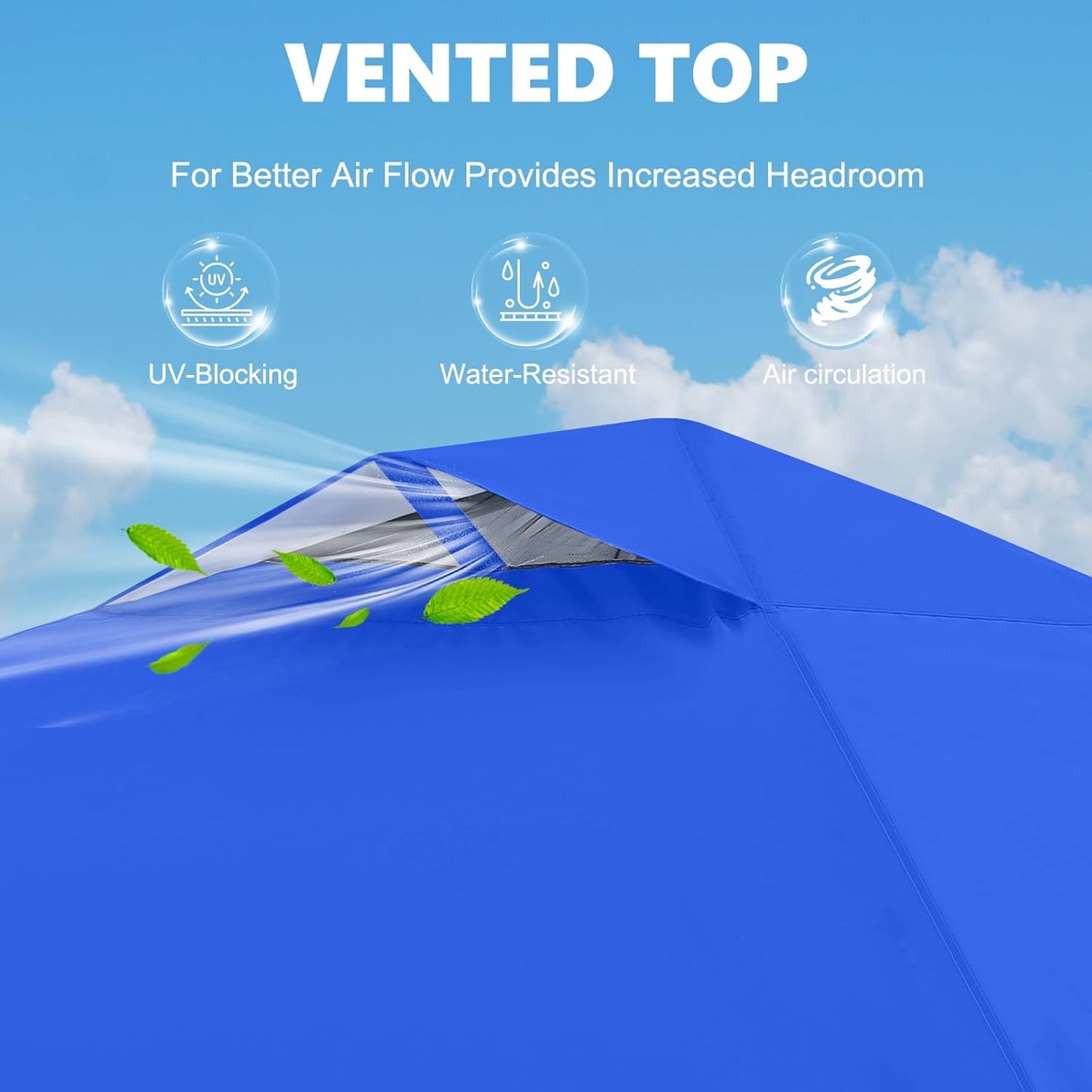 MASTERCANOPY Durable Pop-up Canopy Tent with 1 Sidewall (8'x8',Blue)