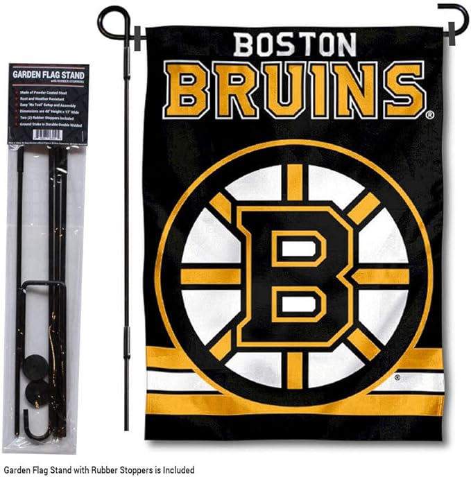 WinCraft Boston Bruins Garden Flag with Pole Stand Holder