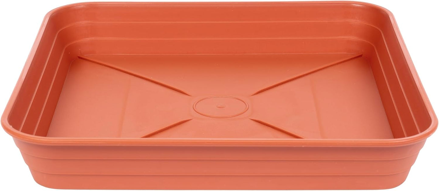 4 Pack Square Plant Saucer Tray 10 inch, 6 8 10 12 14 16 18 20 inch Heavy Duty Plastic Square Plant Saucers for Indoors Outdoor, Flower Planter Drip Trays for Pots, Seed Starting Tray