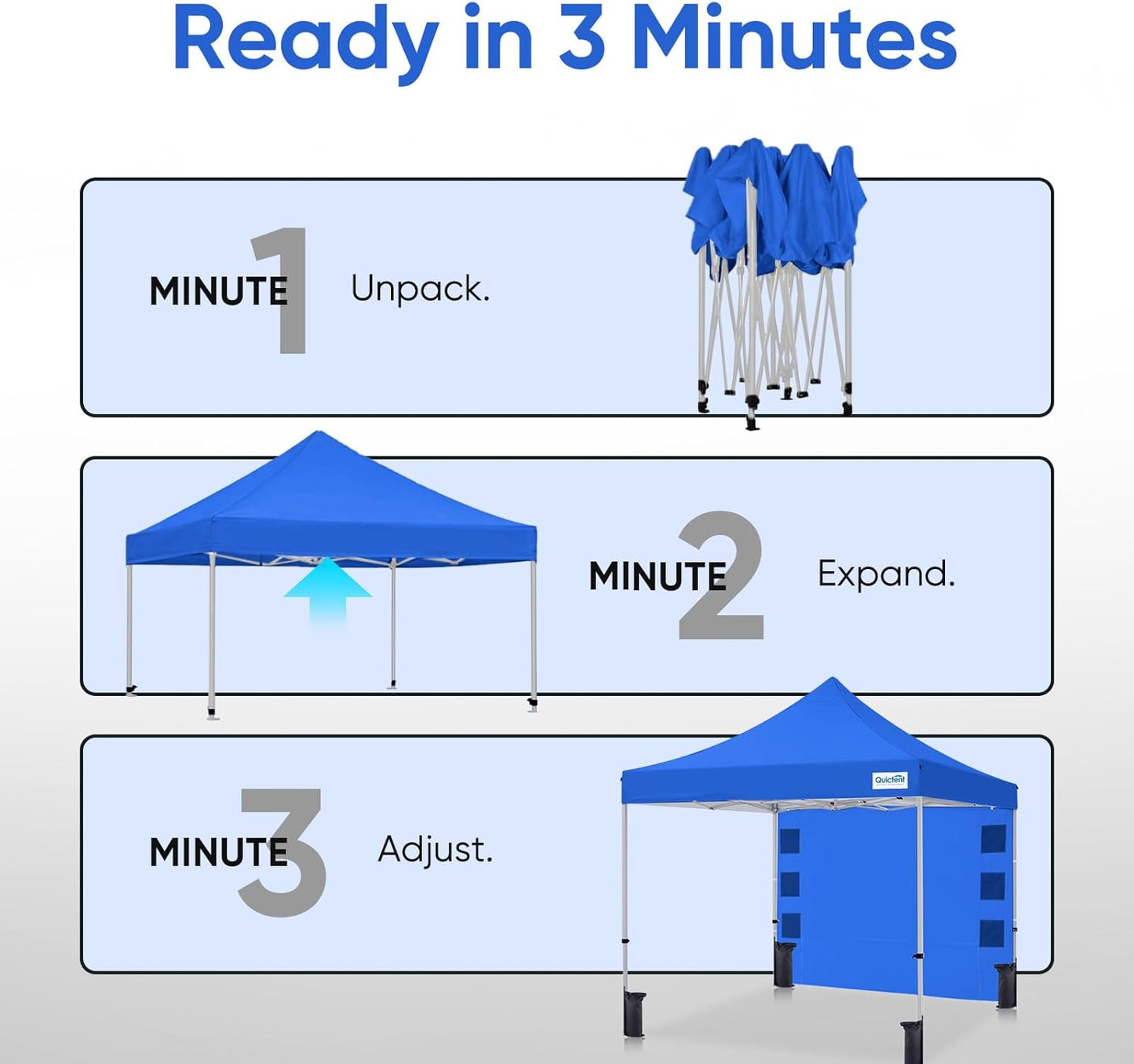 Quictent 10x10 Heavy Duty Pop Up Canopy Tent- Easy up Outdoor Commercial Canopies, Waterproof, 11ft Interior Height, Easy Setup, Includes Sand Weight Bags and Wheeled Carry Bag