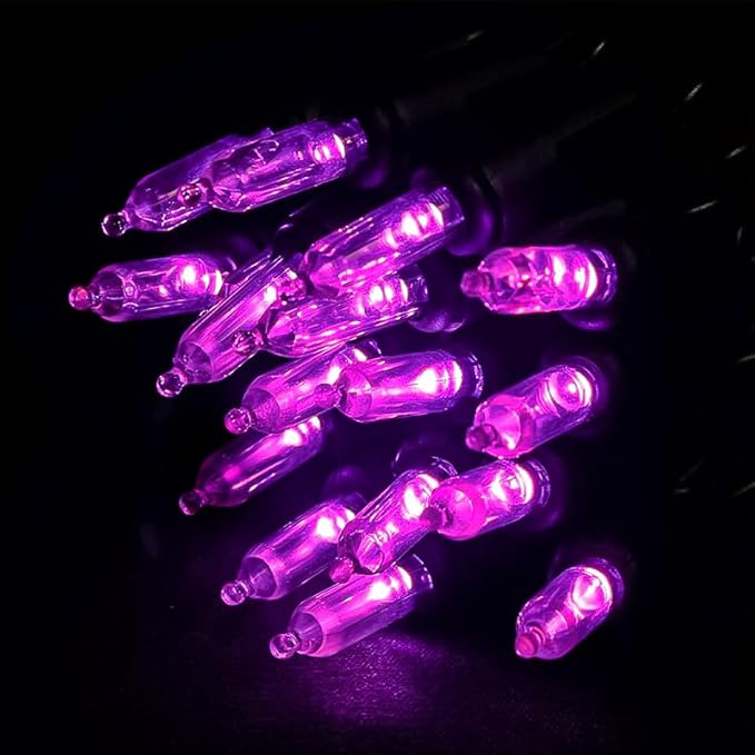 MULTI-SPARKING Purple LED Halloween Lights - 100 Count Purple Christmas String Lights for Tree, Party, Holiday, Indoor and Outdoor Halloween Decorations, 33 Feet Black Wire, UL Certified, Connectable