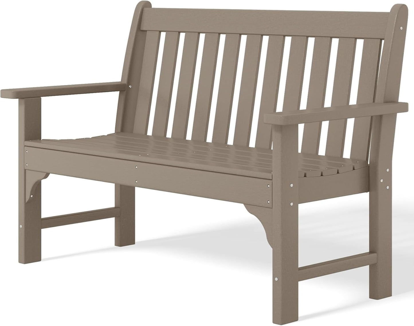 Garden Bench, Farmhouse Park Front Porch for Entryway Bench Outdoor Seating Low Bench Patio Bench Outside/Indoor, Weathered Wood