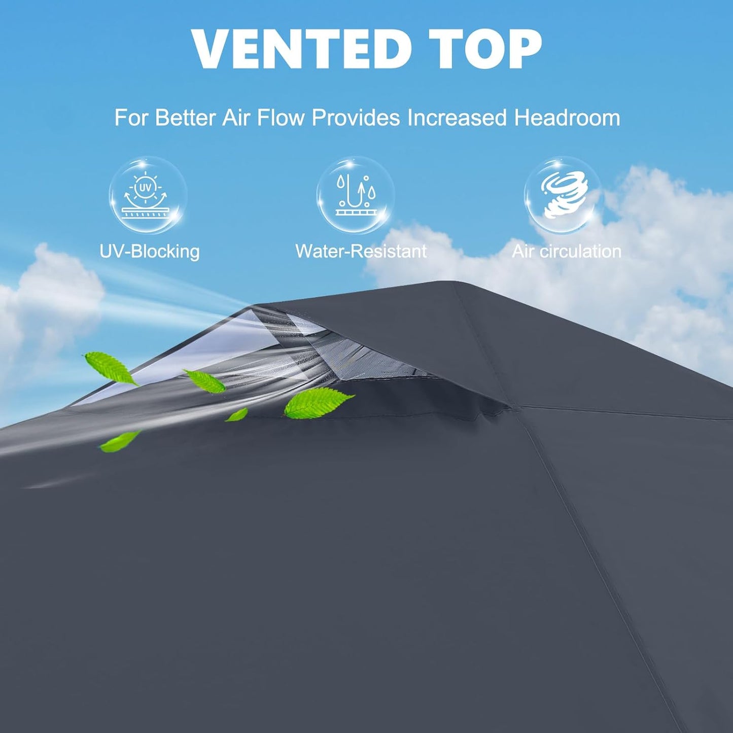 MASTERCANOPY Durable Pop-up Canopy Tent with 1 Sidewall (10'x10',Dark Gray)