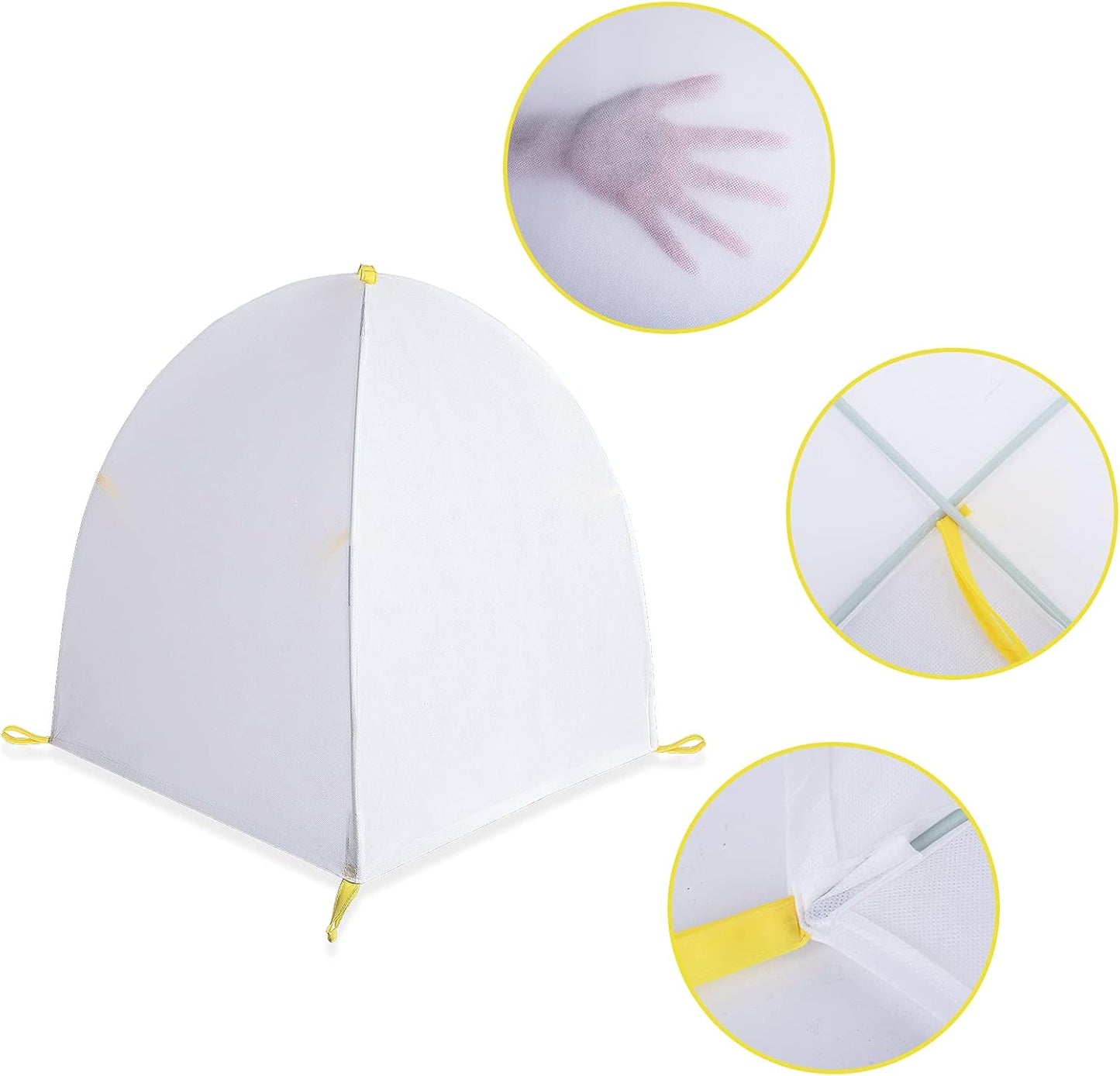 DECOHS 28 x 28 x 33 lnch Warm Plant Protection Tent- Winter Plant Covers Freeze Protection- Plant Snow & Frost Shrub Covers with Stakes Protecting Fruit Tree Potted Plants from Freezing Animals Eating