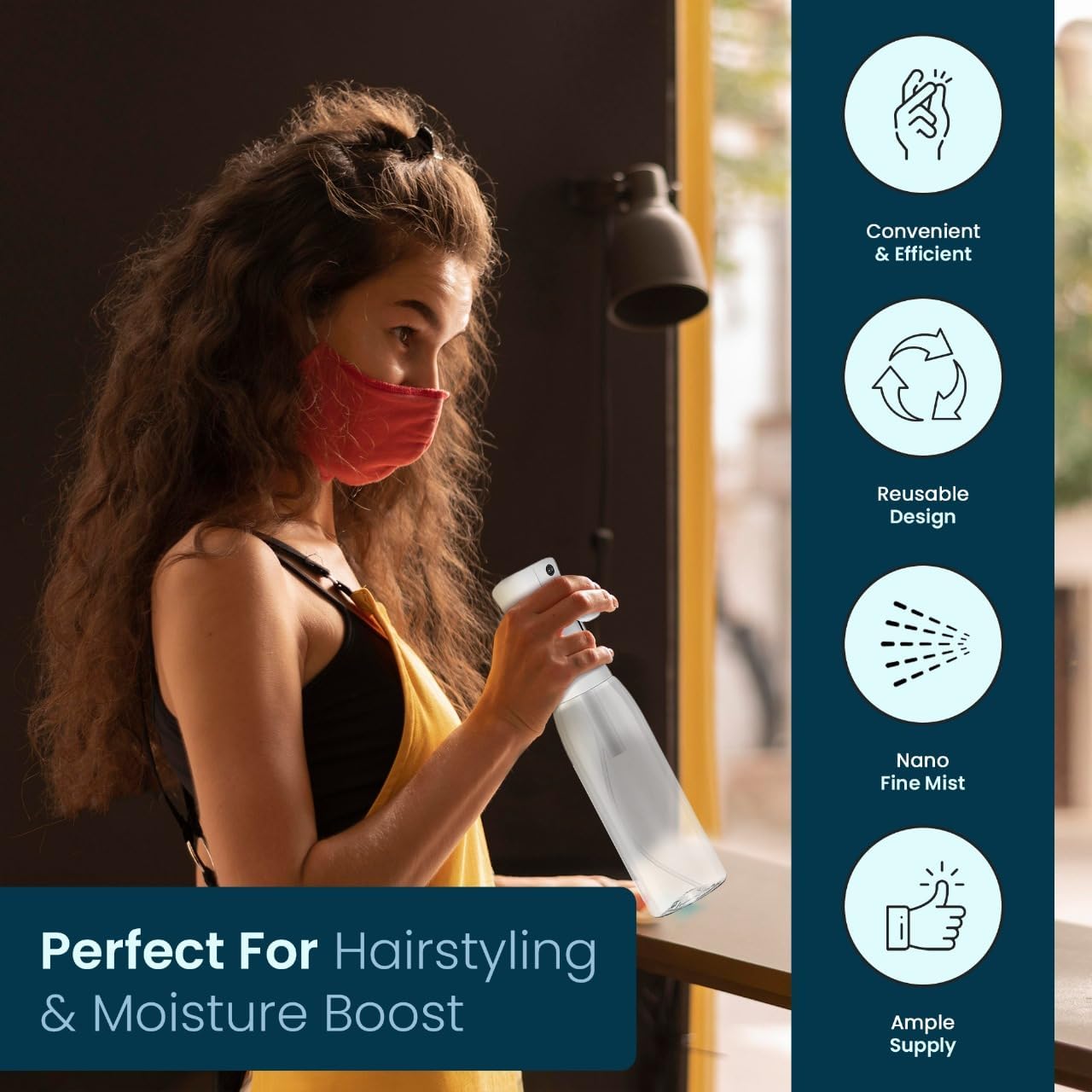 VIGOR PATH Ultra Fine Mist Spray Bottle – Continuous Mister for Hair, Plants & More, Professional Salon & Barber Quality, Clear Refillable Bottle, 500ml (17oz)