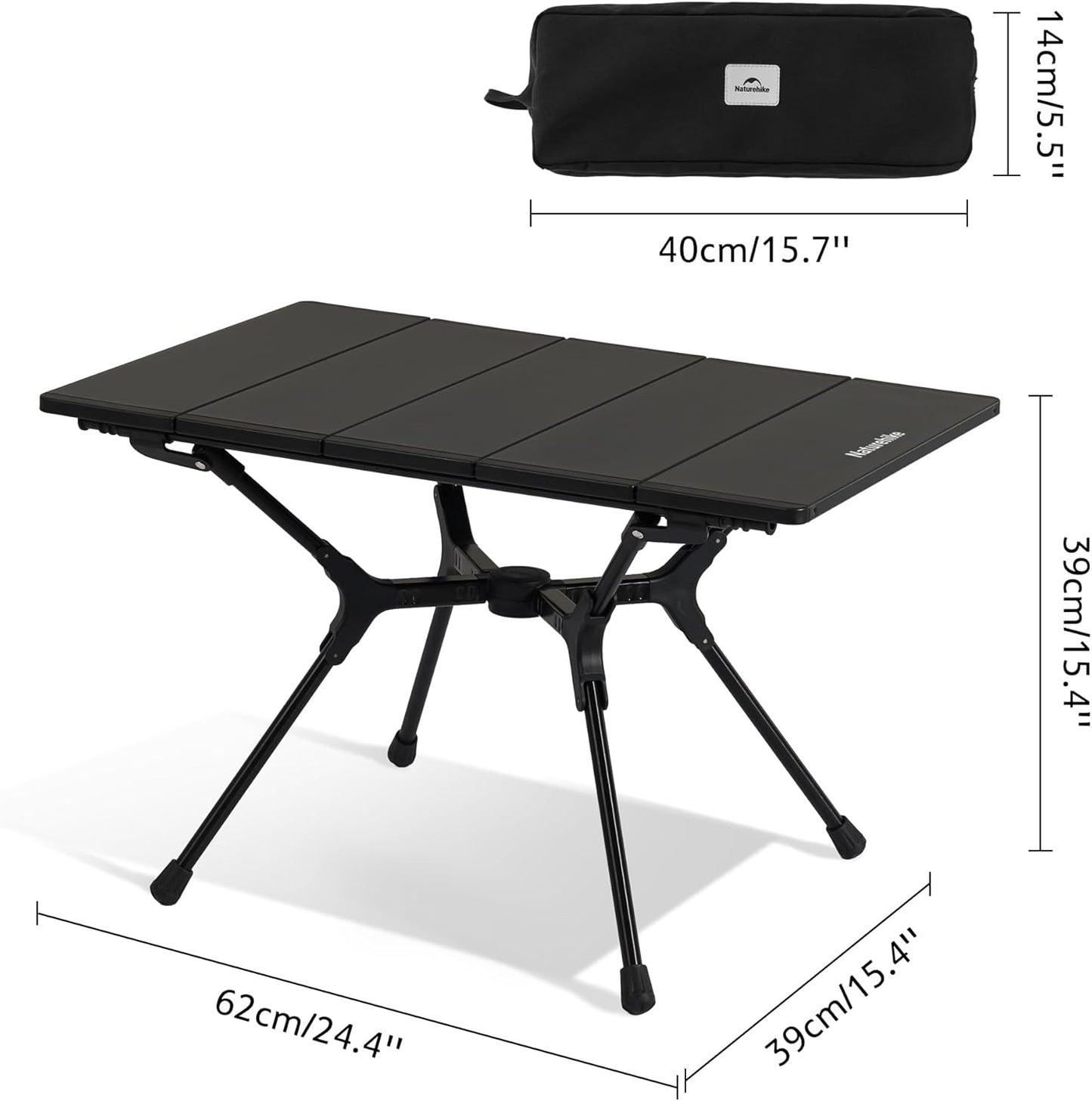 Naturehike YL01 Portable Camping Table, Lightweight Folding Backpacking Table for Camping, Hiking, Tailgating, Picnics, Beach, Travel