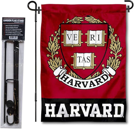College Flags & Banners Co. Crimson Coat of Arms Garden Flag with Stand Holder