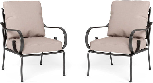 Sophia & William Extra Large & High Back Patio Furniture Set Metal Modern Outdoor Conversation Sets with Sofa Chairs