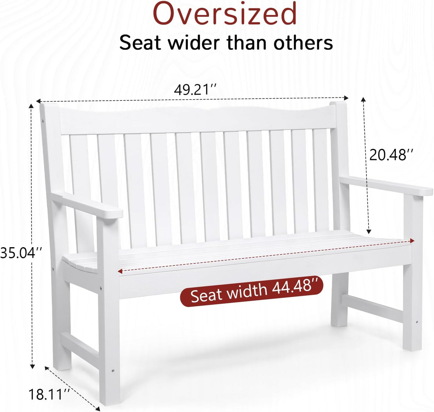 Stoog 3 Pieces All-Weather Patio Furniture Set, Include 2 Outdoor Chairs and 1 Outdoor Bench, White