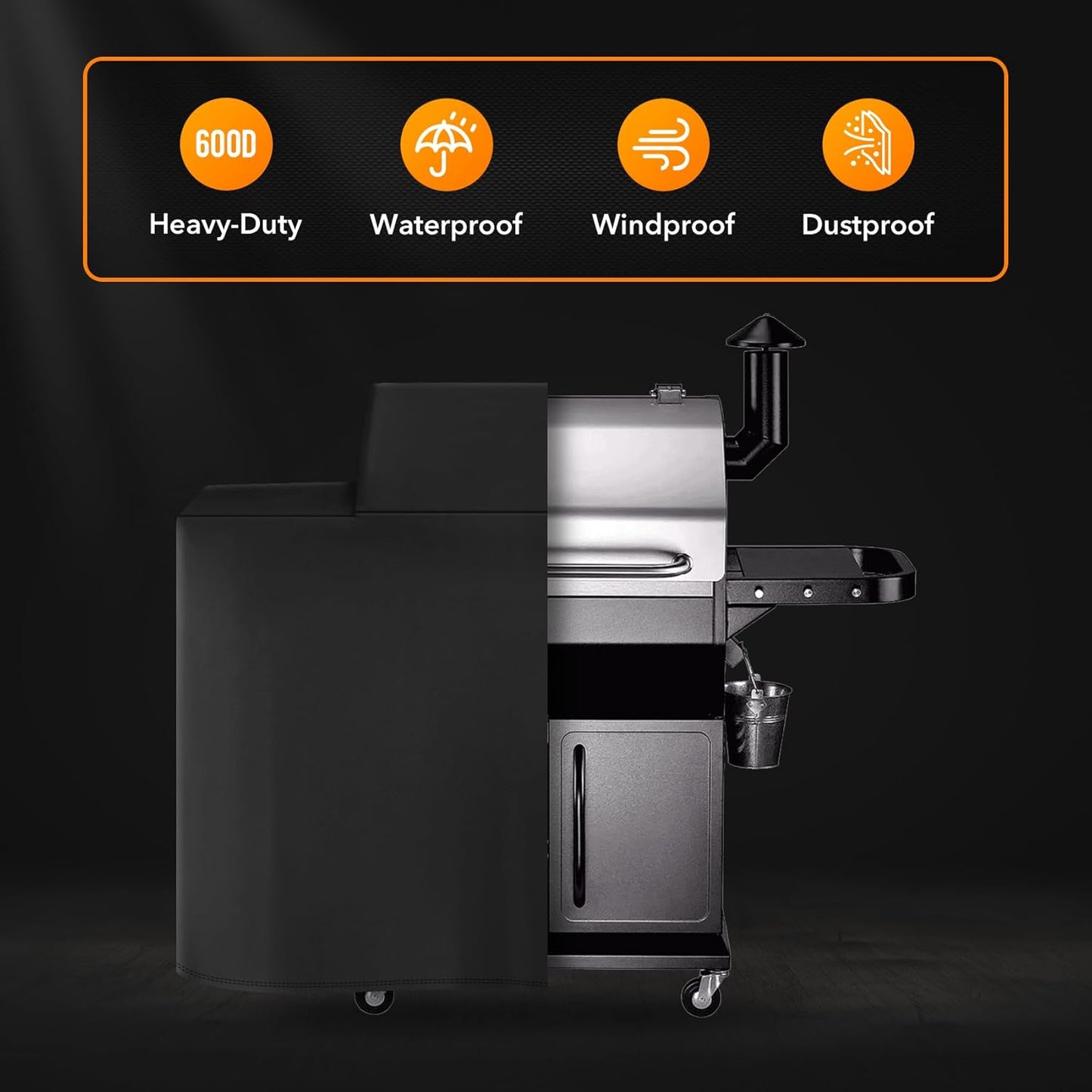 ZBXFCSH Heavy Duty Replacement Grill Cover Compatible with Z Grills 1000 Series 1000D/10002B Pellet Grill and Smoker