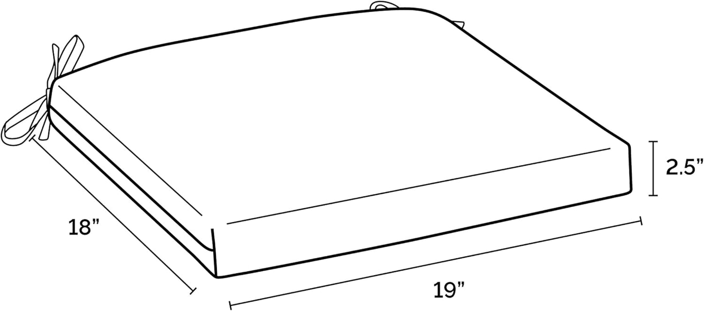 Arden Indoor/Outdoor Seat or Rocking Chair Cushion, 19 x 18, Water Repellent, Rain Proof, Fade Resistant Cushion for Rocking or Dining Chairs Sapphire Blue Cabana Stripe