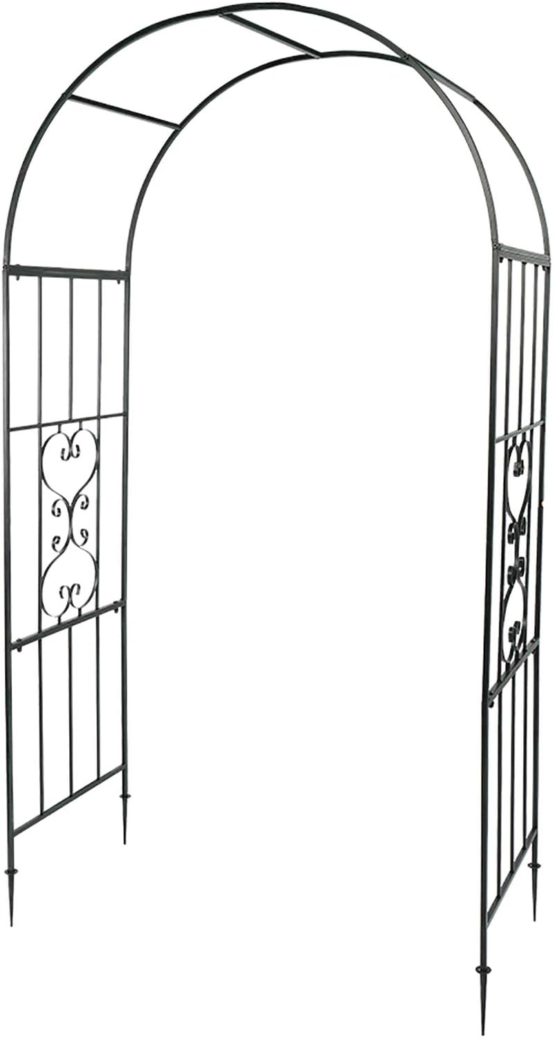 VINGLI Garden Arbor, Arch Walkway for Wedding Ceremony Party, Christmas Garden Decorations Steel Garden Trellis for Plant Climbing, Pergola for Garden, Backyard, Lawn, Bench (Dome)