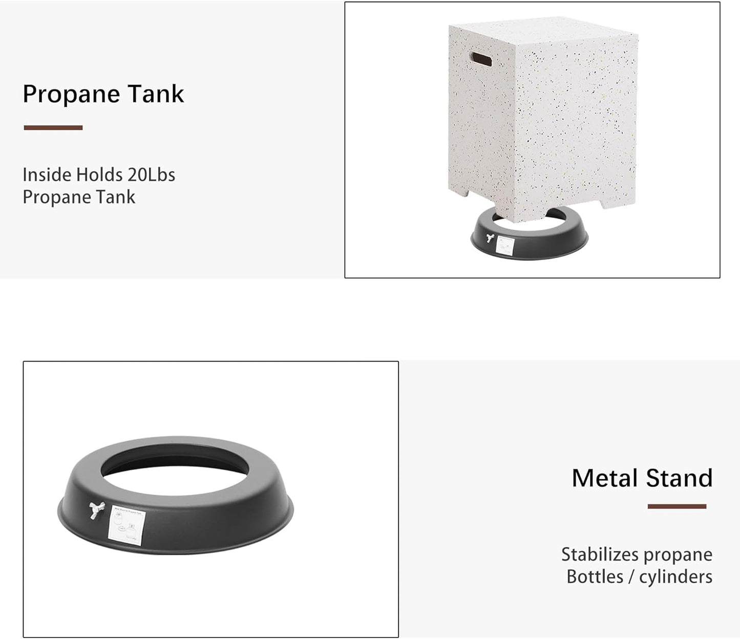 8 Piece Patio Furniture Set - Outdoor Conversation Sets with 56" Fire Table and Coffee Table, Rattan Modular Sofa Set for Garden/Poolside, Beige/Brown