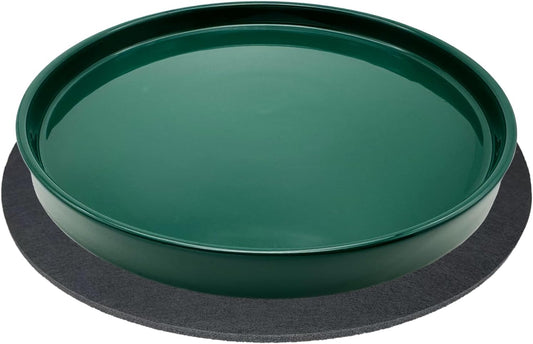 Ceramic Plant Saucer Pot Tray 10 Inch, Planter Saucers 4 5 6 7 8 9 10 11 12 13 Inch for Indoors Outdoor, Durable Sturdy Flower Drainage drip Water Tray for Glazed Pots Base (10.7 Inch-Green)