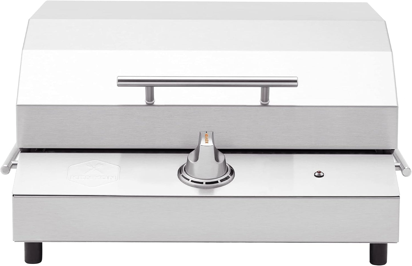 Kenyon G2 Portable Tabletop Electric Grill, 1440W Single Burner, Stainless Steel Body, Cast Aluminum Grate, UL Approved Grill For Indoor And Outdoor Use, Removable Lid, Dishwasher Safe, 120Volts
