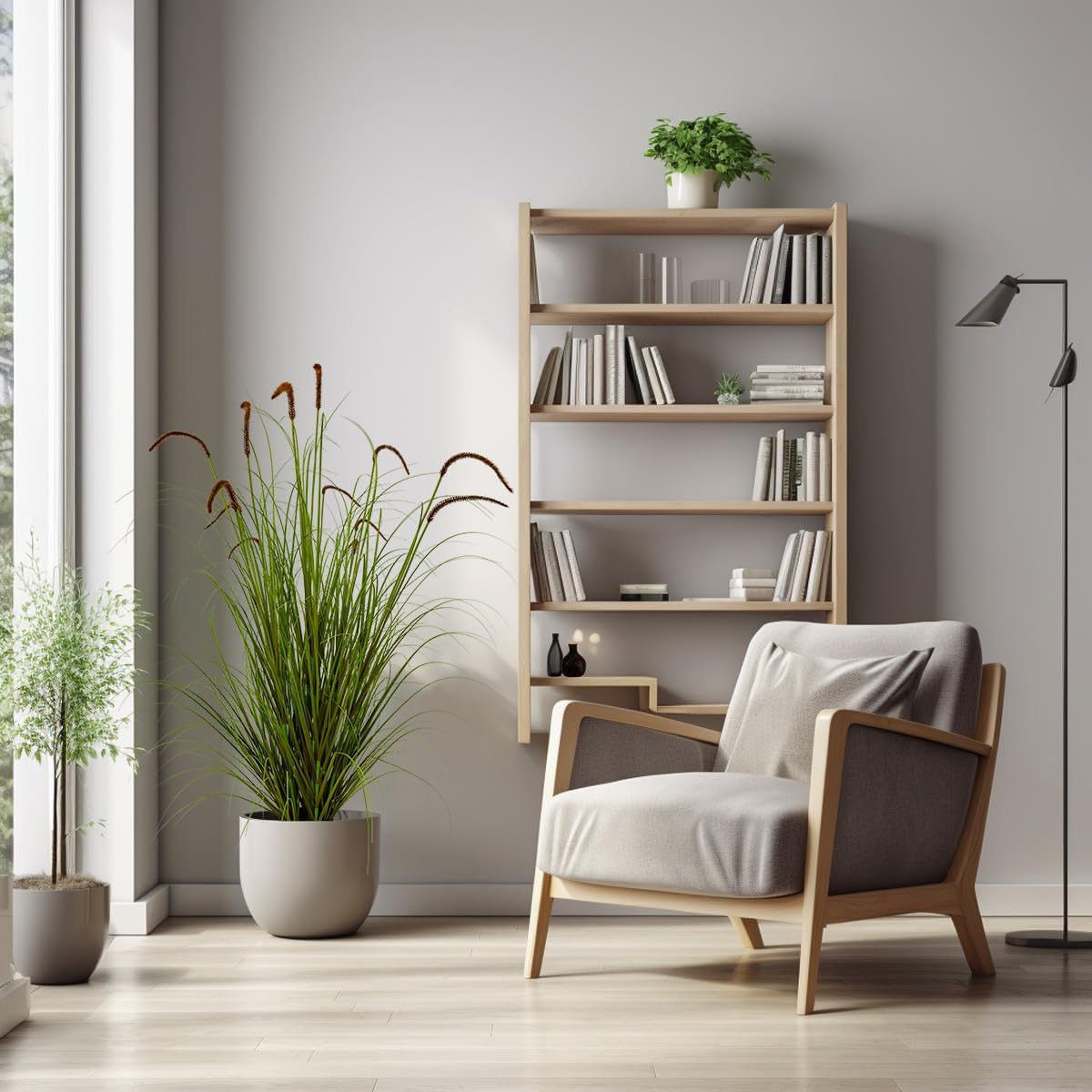 Artificial Plant 5ft(1pack) Tall Artificial Grass Plant,Faux Plants Indoor Home Decorative Artificial Plants & Flowers in Pot Fake Plant, House Plant Indoor