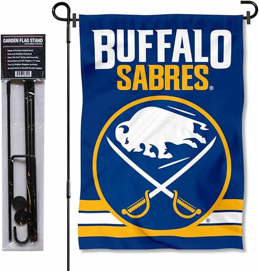 WinCraft Buffalo Sabres New Logo Garden Flag and Pole Stand Holder