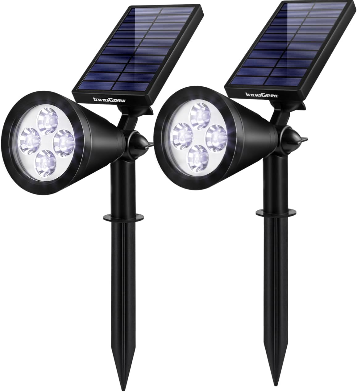 InnoGear Solar Lights Outdoor Waterproof Solar Garden Light for Outside Yard Landscape Lighting Pathway Spot Lights Spotlight Wall Light Auto On/Off, Pack of 2 (Cool White)